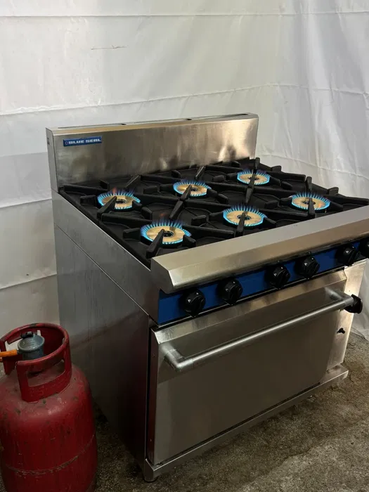 Професионална Газова Печка BlueSeal 6 Котлона с Фурна